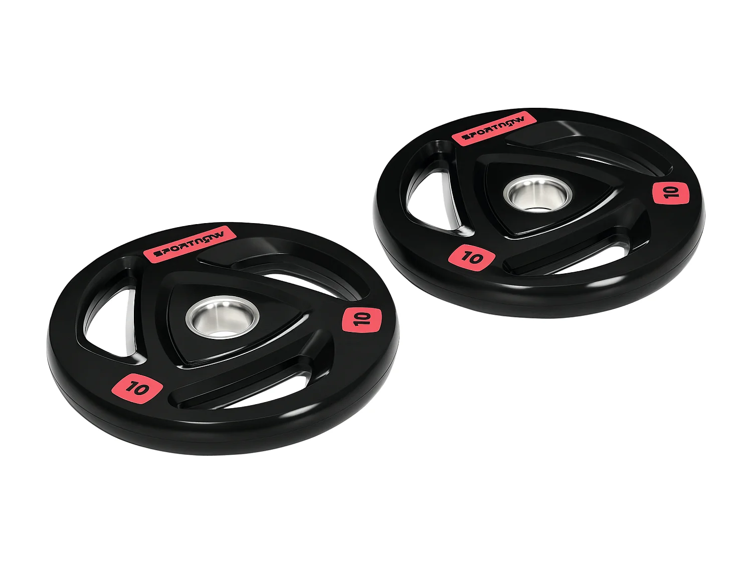 Set 2 dischi pesi 10kg in acciaio rivestimento in gomma per bilanciere