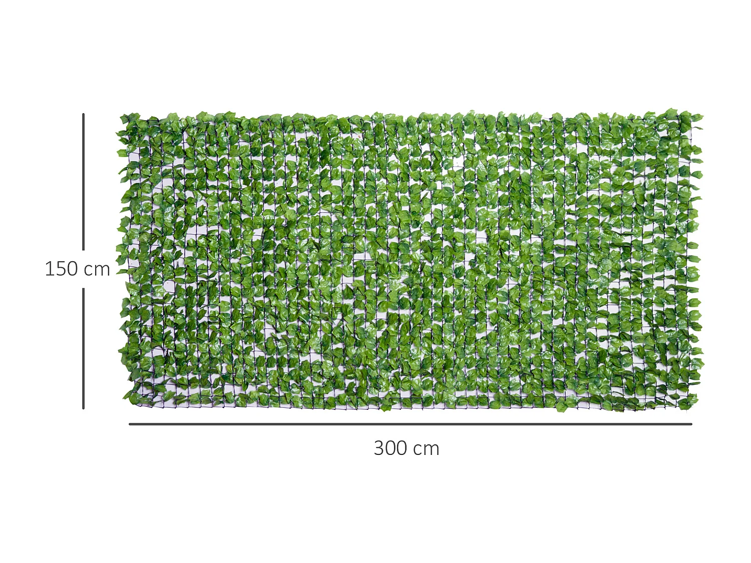 Rotolo di siepe artificiale per giardino 300x150cm in pe verde