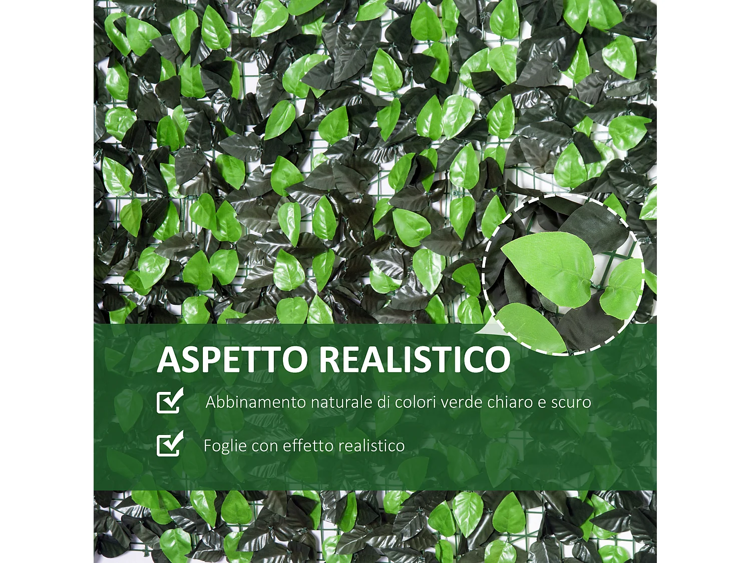 Rotolo siepe artificiale verde 3x1 m per giardino e balcone