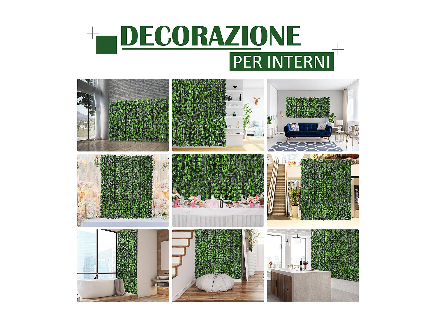 Rotolo siepe artificiale verde 3x1 m per giardino e balcone