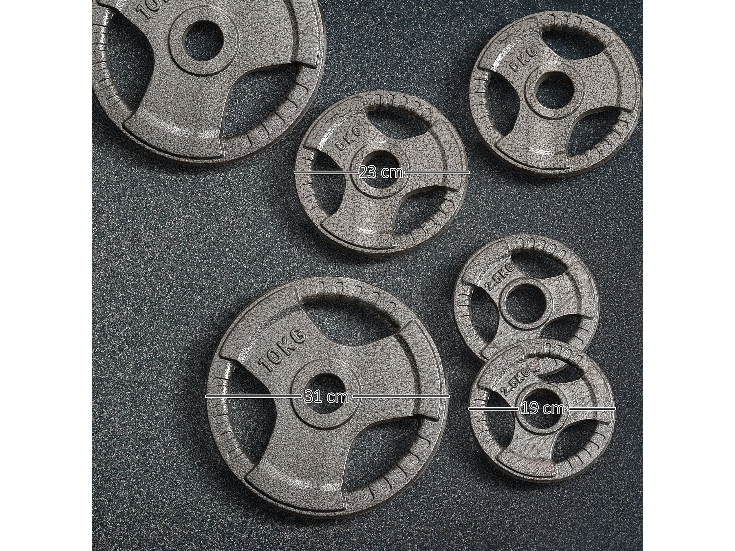 Set 6 dischi pesi da 35kg per bilanciere in acciaio diametro foro փ5.4cm