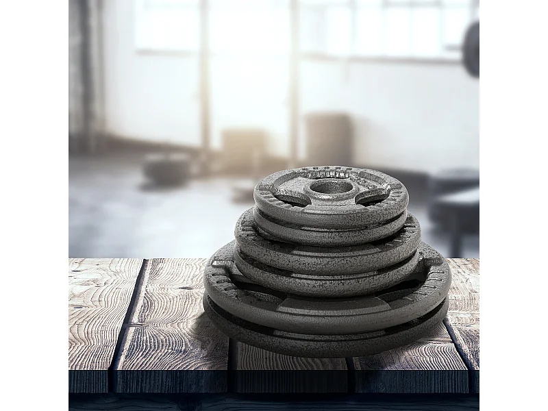 Set 6 dischi pesi da 35kg per bilanciere in acciaio diametro foro փ5.4cm