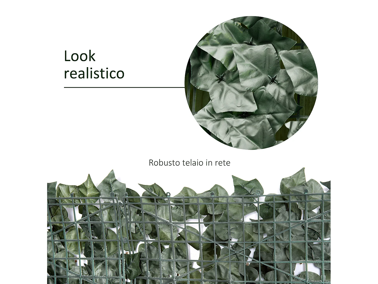 Rotolo di siepe artificiale in pe 300x100cm verde scuro