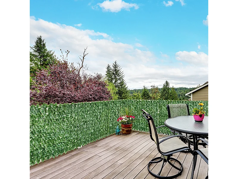 Rotolo di siepe artificiale in pe 300x100cm verde scuro