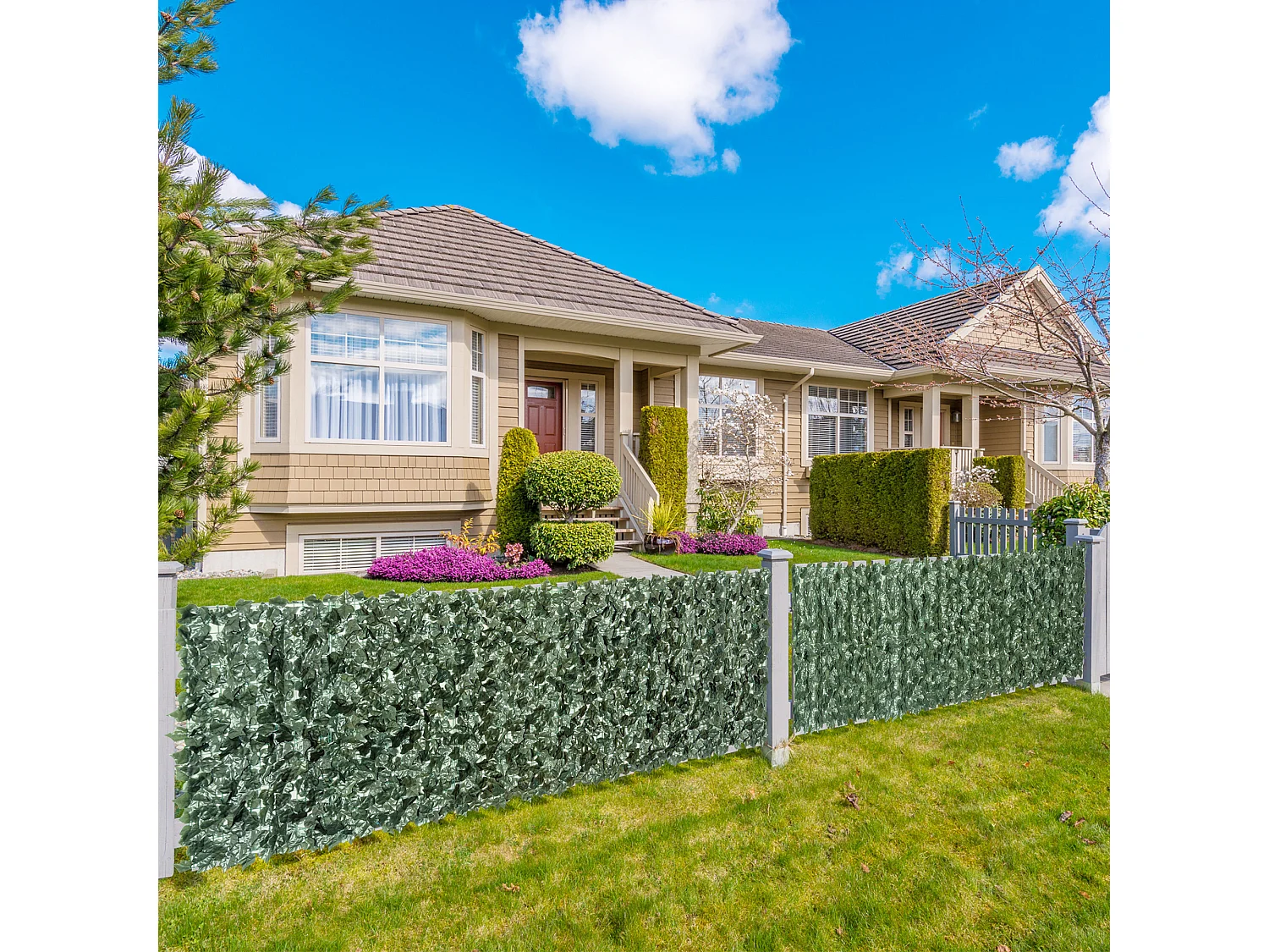 Rotolo di siepe artificiale in pe 240x100cm verde scuro