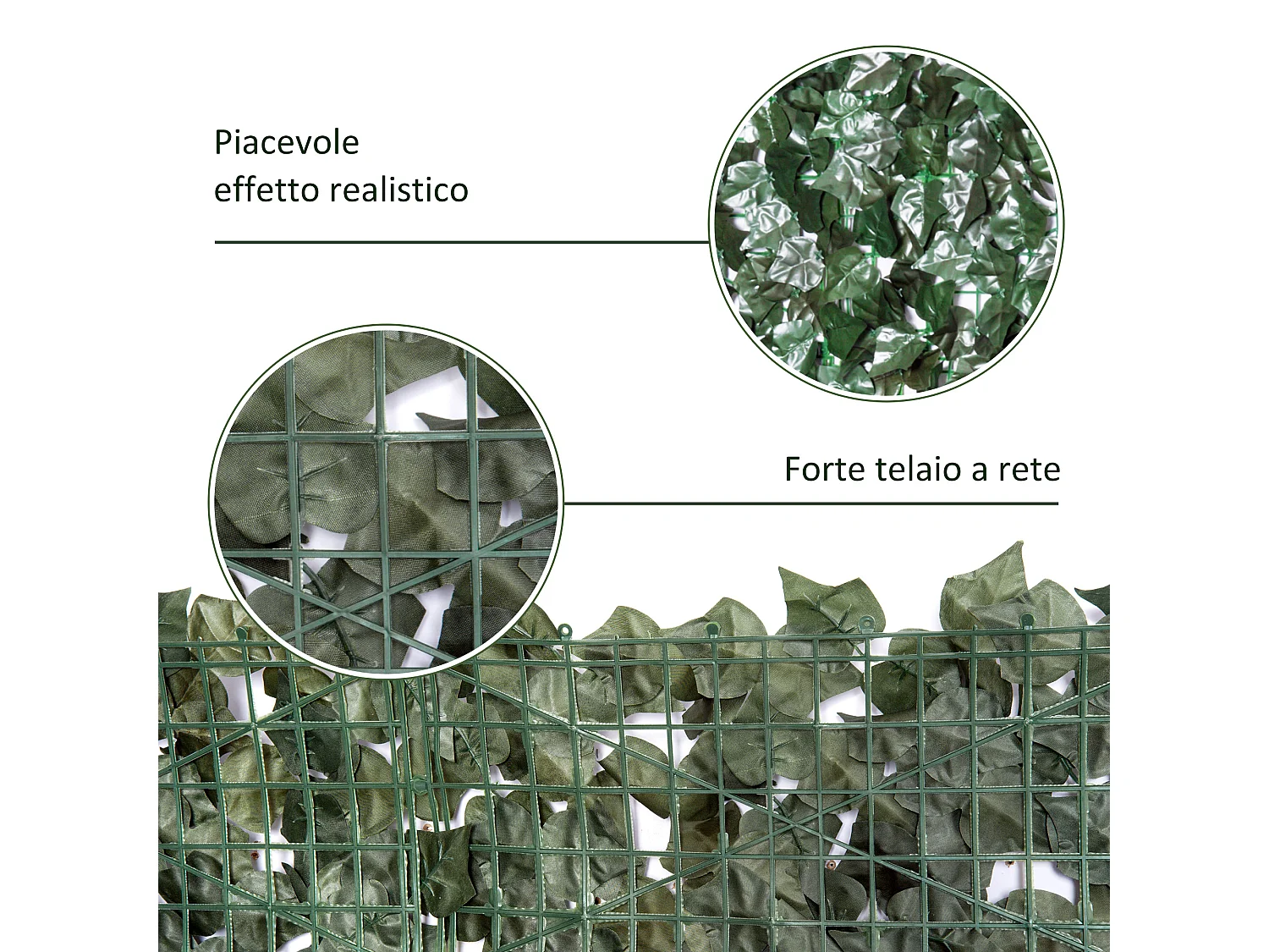 Rotolo di siepe artificiale in pe 240x100cm verde scuro