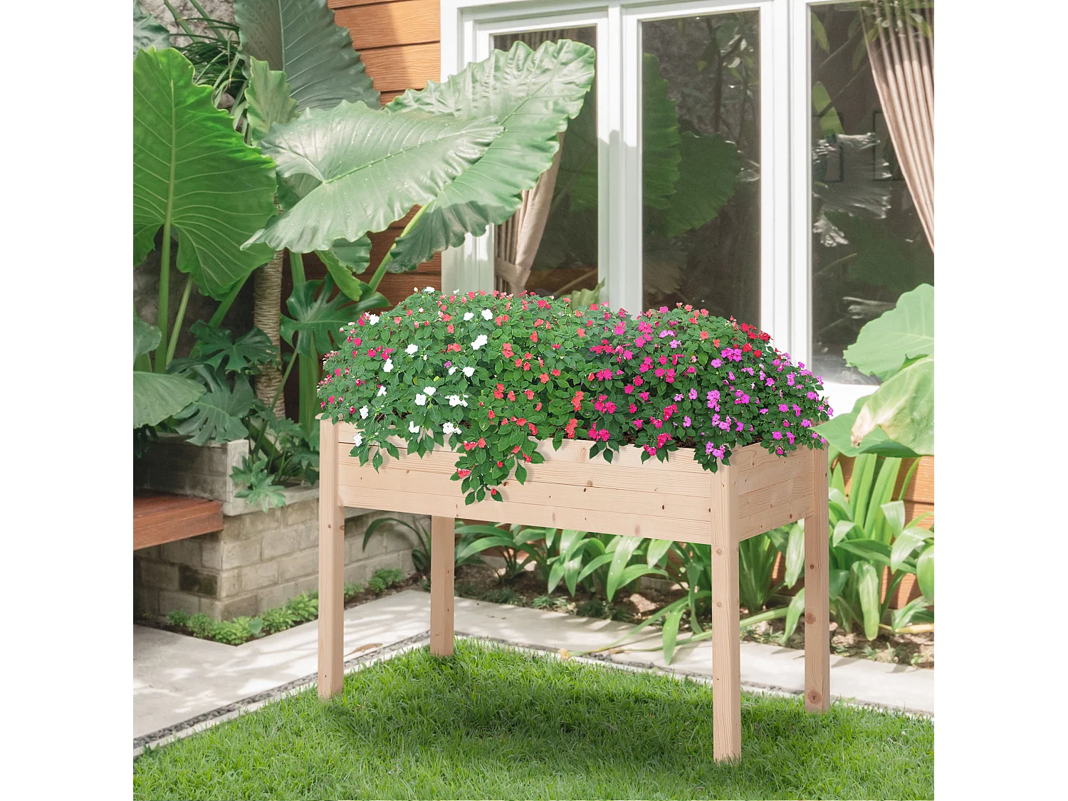 Orto urbano pensile tavolo porta piante con fodera in tessuto