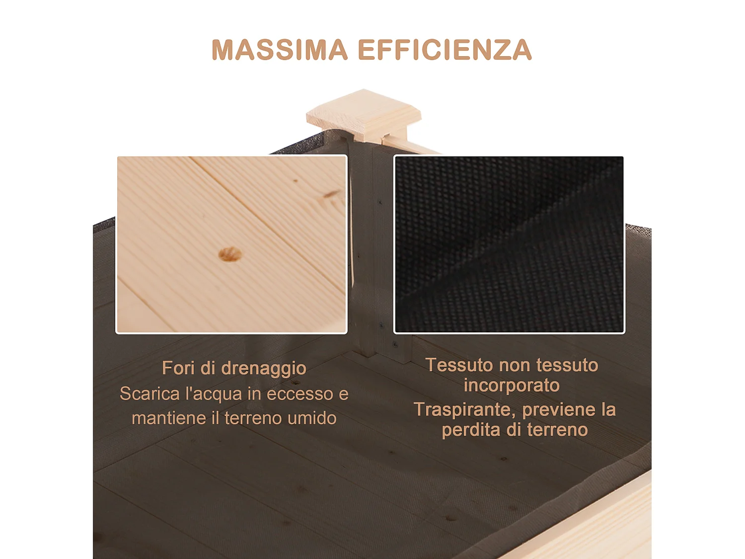 Orto urbano pensile tavolo porta piante con fodera in tessuto