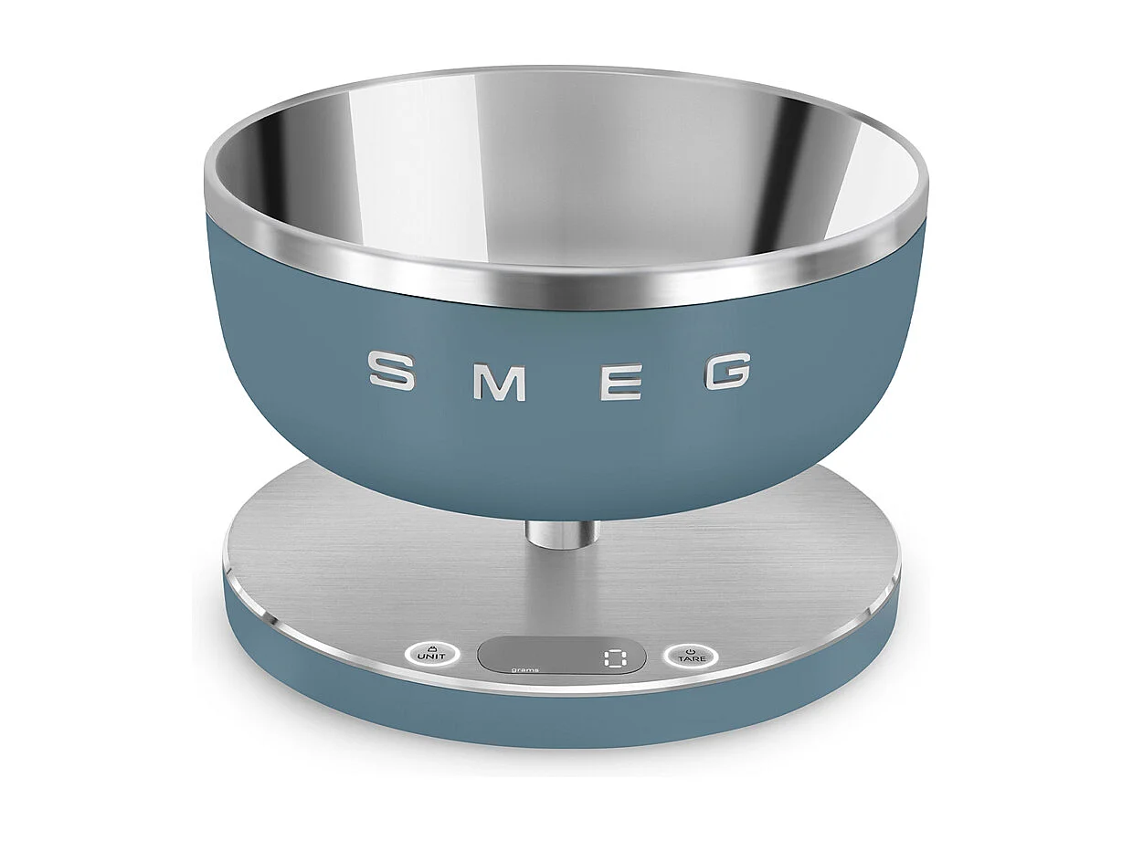 Smeg KSC01SBMWW bilancia da cucina Verde chiaro, Acciaio inox Superficie piana Rotondo Bilancia da cucina elettronica