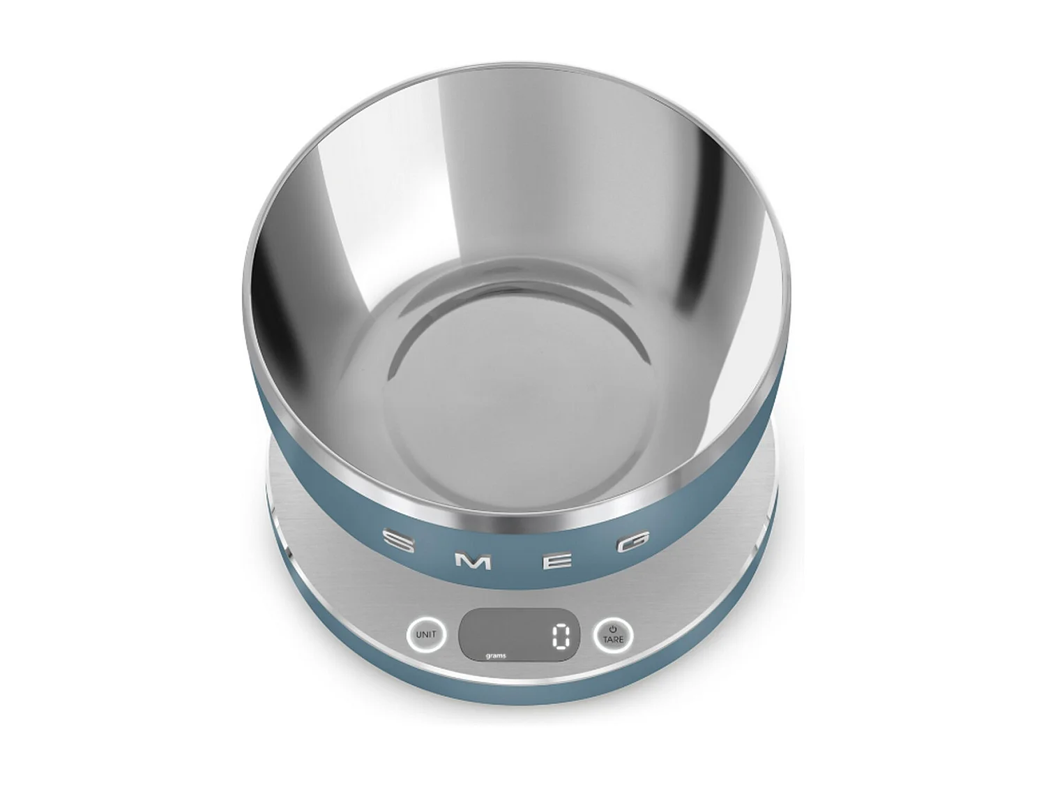 Smeg KSC01SBMWW bilancia da cucina Verde chiaro, Acciaio inox Superficie piana Rotondo Bilancia da cucina elettronica