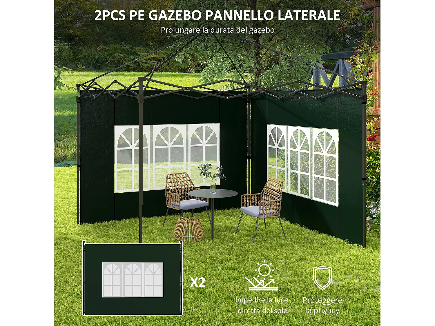 Tenda da sole 3x1.5m telescopica a parete avvolgibile arancione