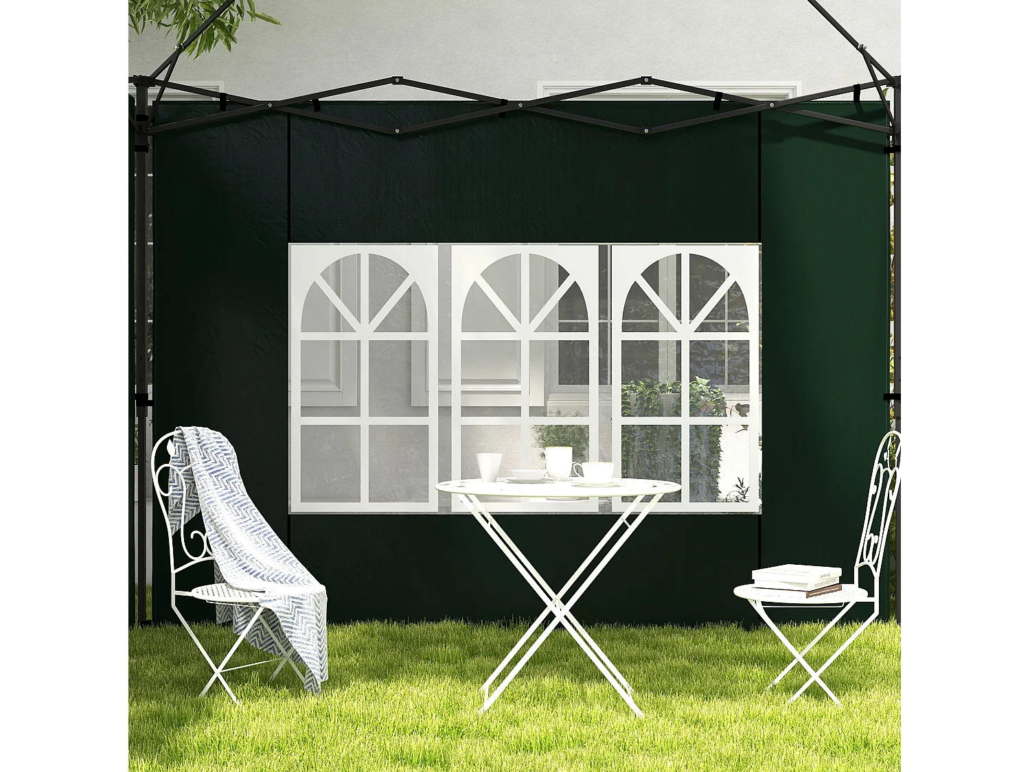 Tenda da sole 3x1.5m telescopica a parete avvolgibile arancione