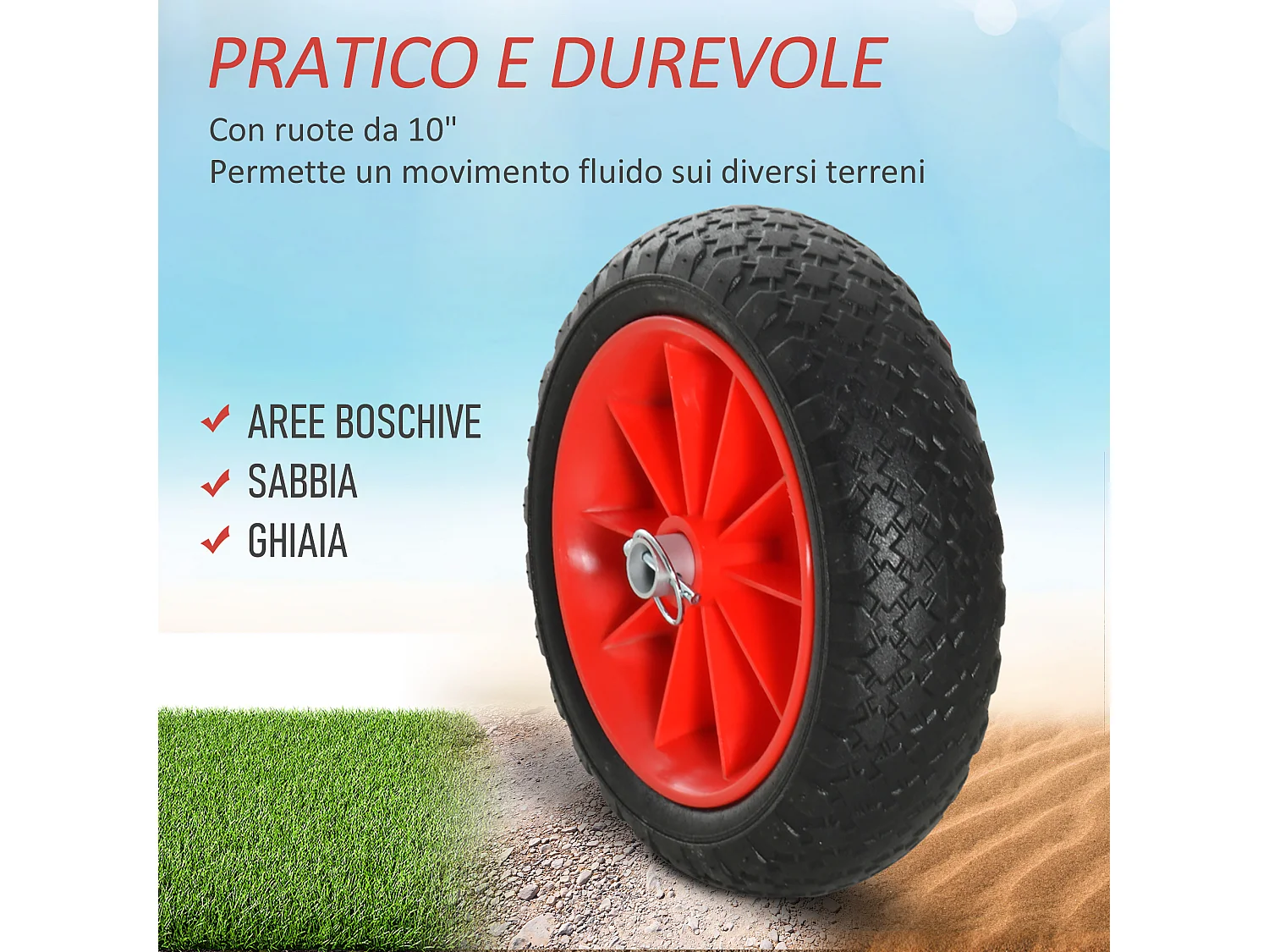 Carrello pieghevole per kayak con ruote 25 cm in alluminio max 70 kg