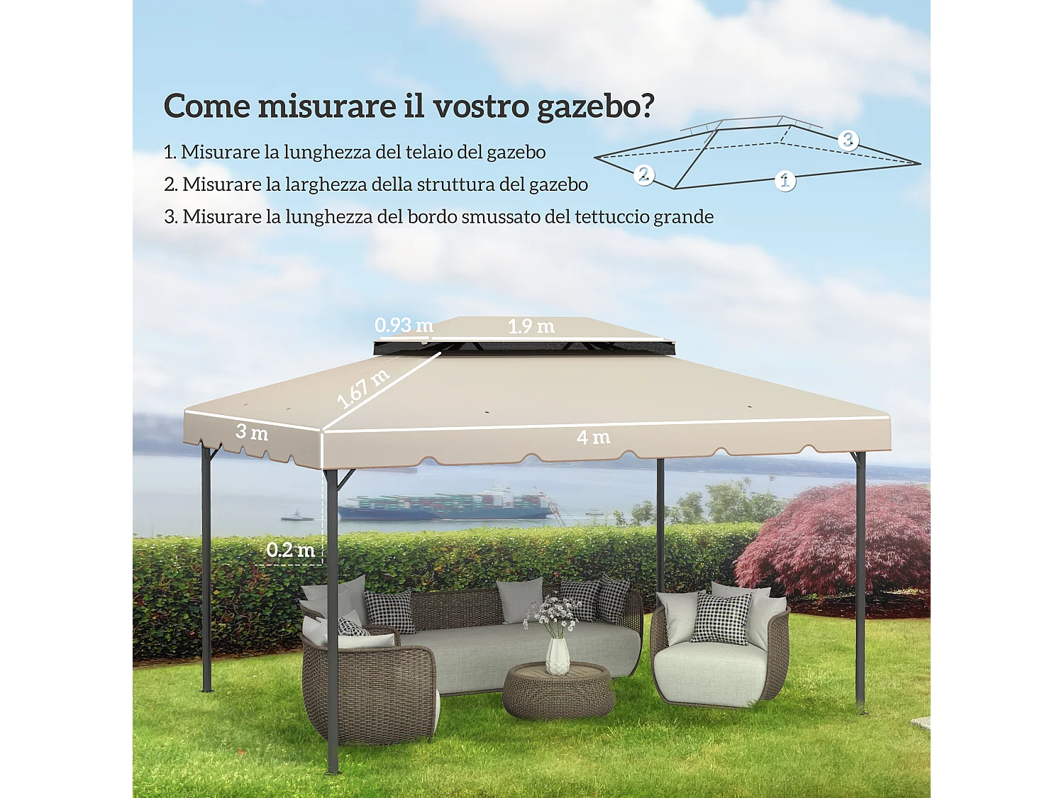 Trampolino per adulti e bambini con rete e bordo imbottito 244 cm