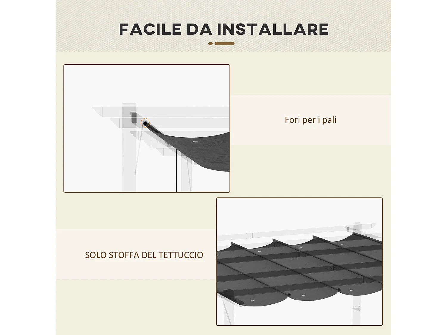 Tenda da sole 3x1.5m telescopica e avvolgibile bianco e blu