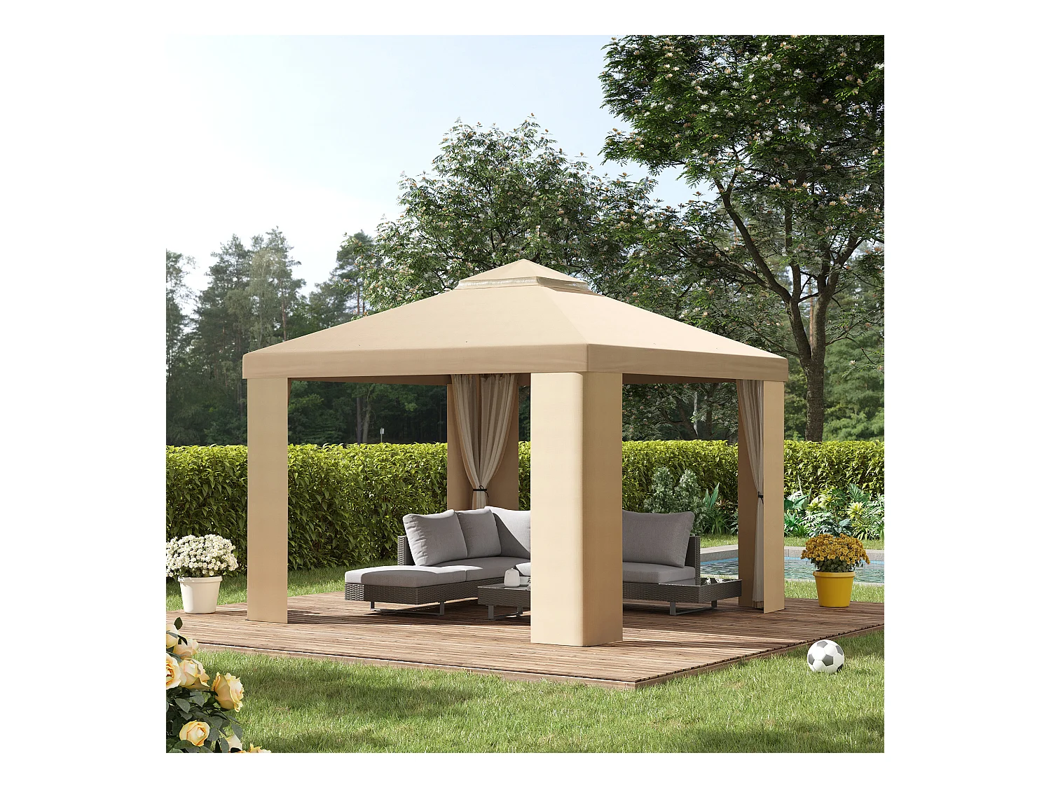 Base per ombrellone riempibile con ruote e maniglia nero