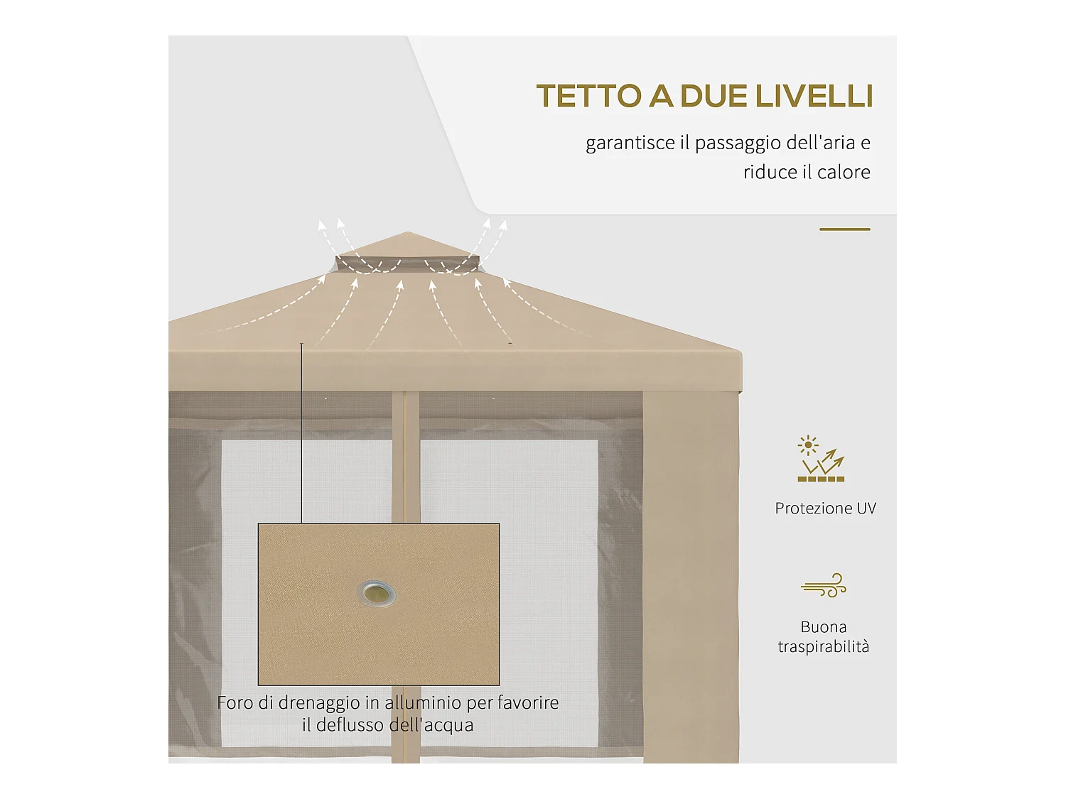 Base per ombrellone riempibile con ruote e maniglia nero