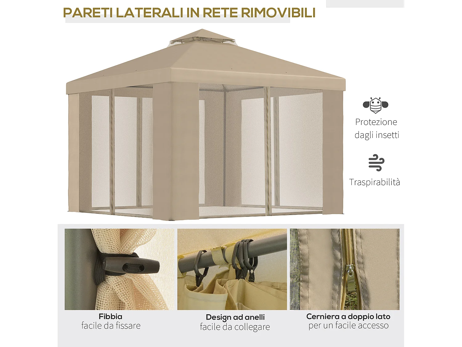 Base per ombrellone riempibile con ruote e maniglia nero