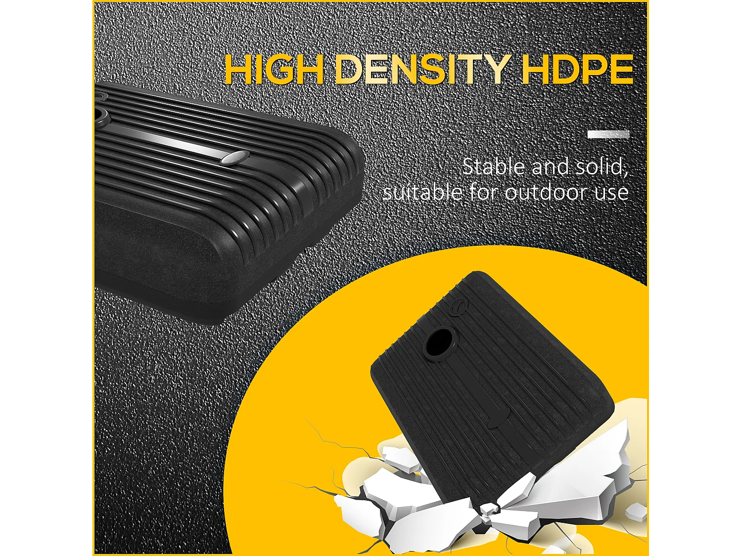 Base per ombrellone riempibile con ruote e maniglia nero