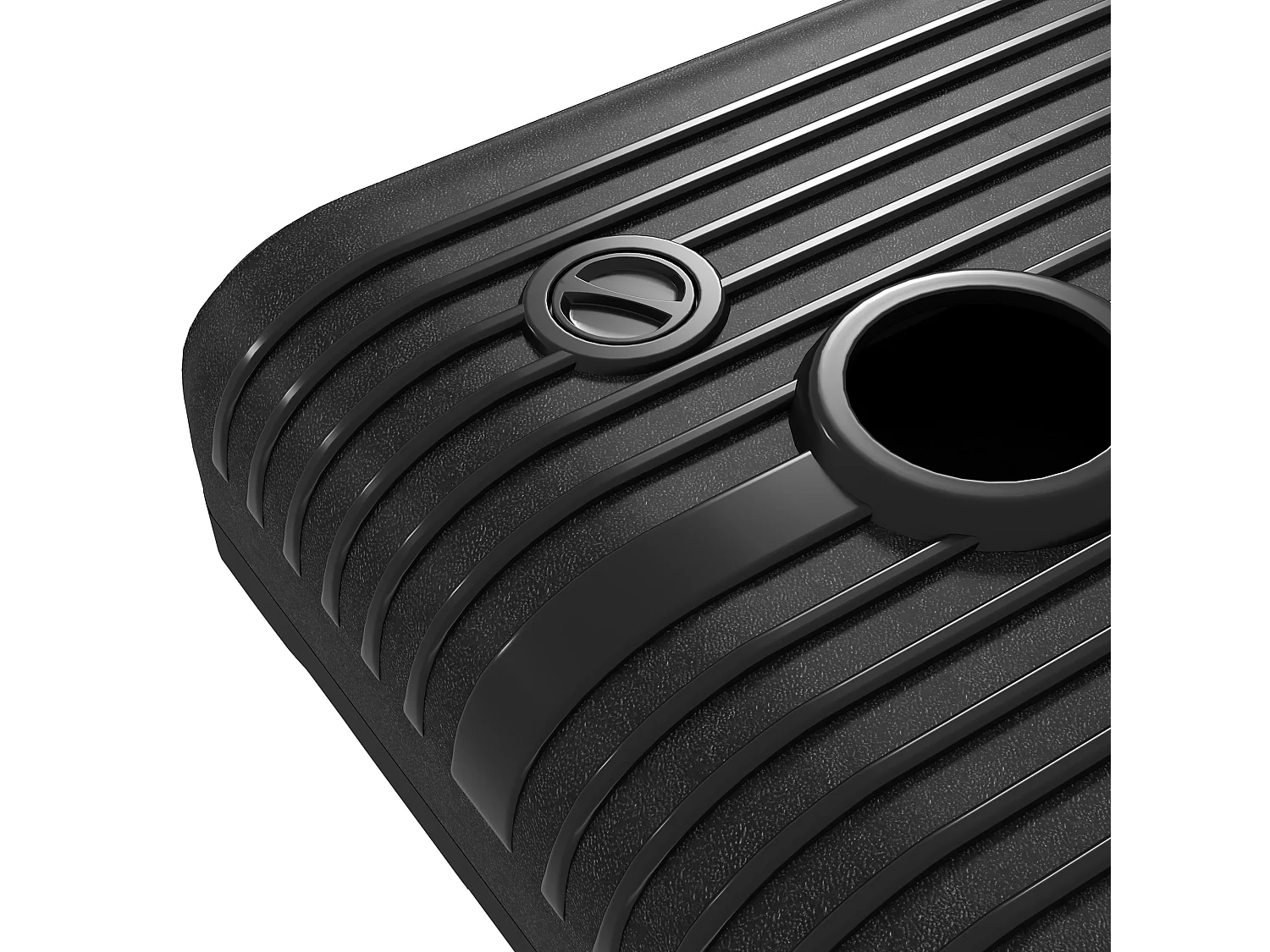 Base per ombrellone riempibile con ruote e maniglia nero