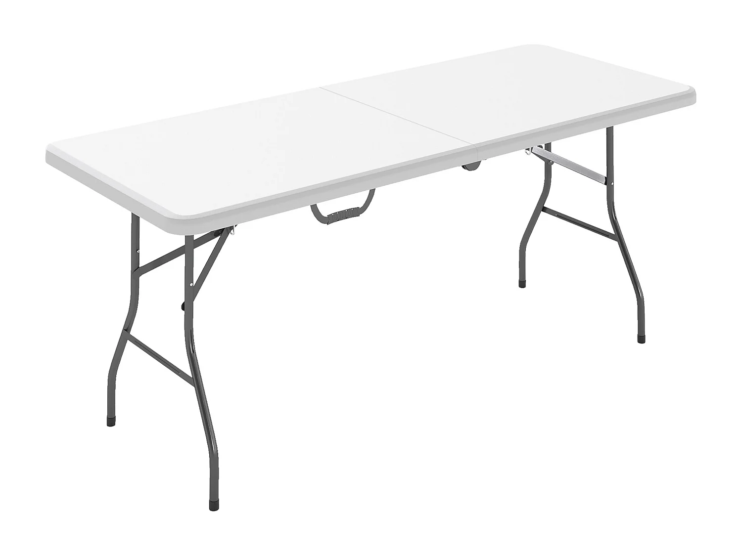 Tavolo da giardino e campeggio pieghevole con maniglia bianco