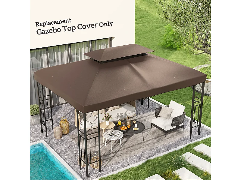 Telo di ricambio per ombrellone da giardino ø3 m e prese d'aria crema