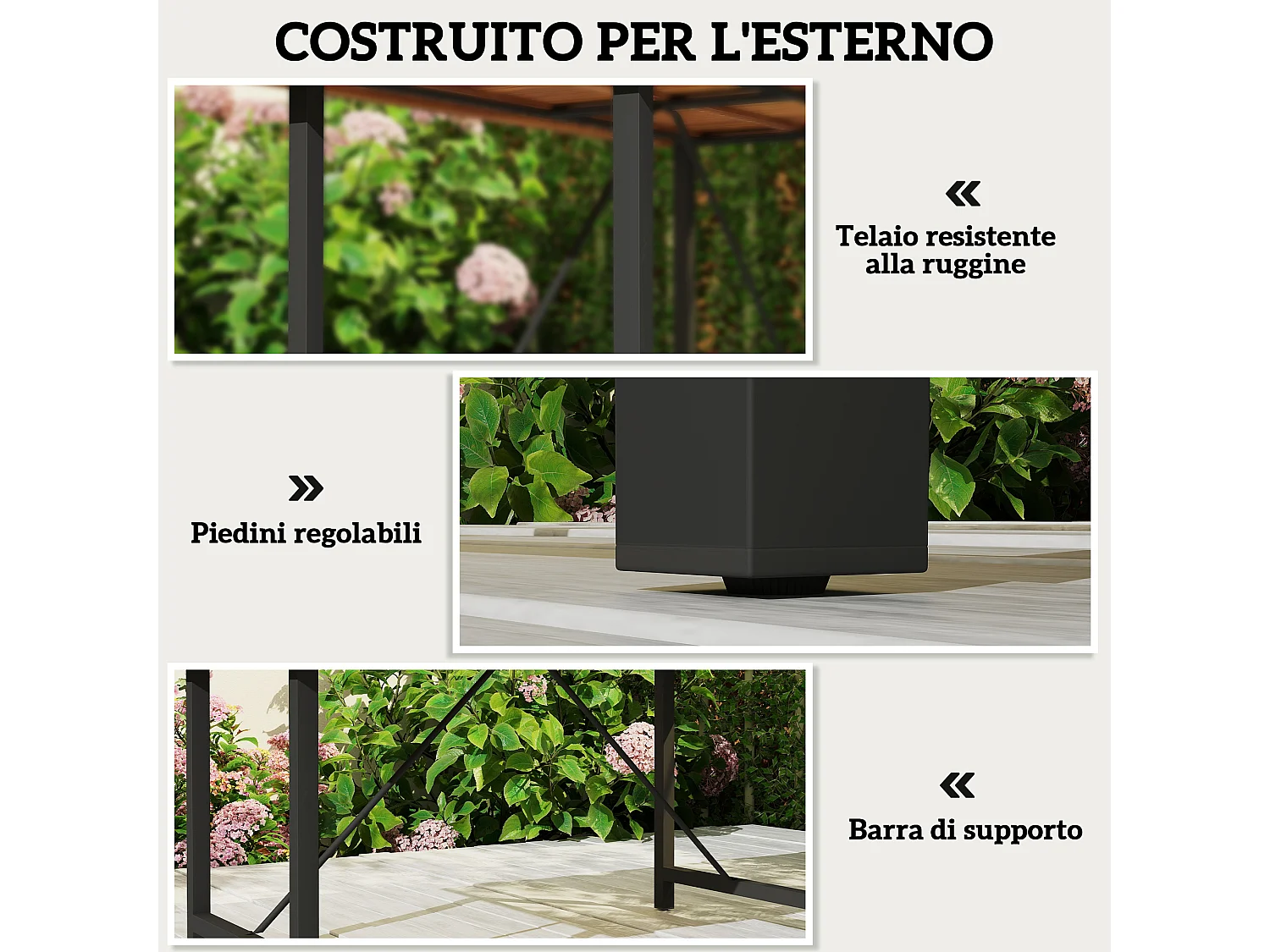 Tavolo da giardino a doghe 160x90 cm in legno di acacia teak