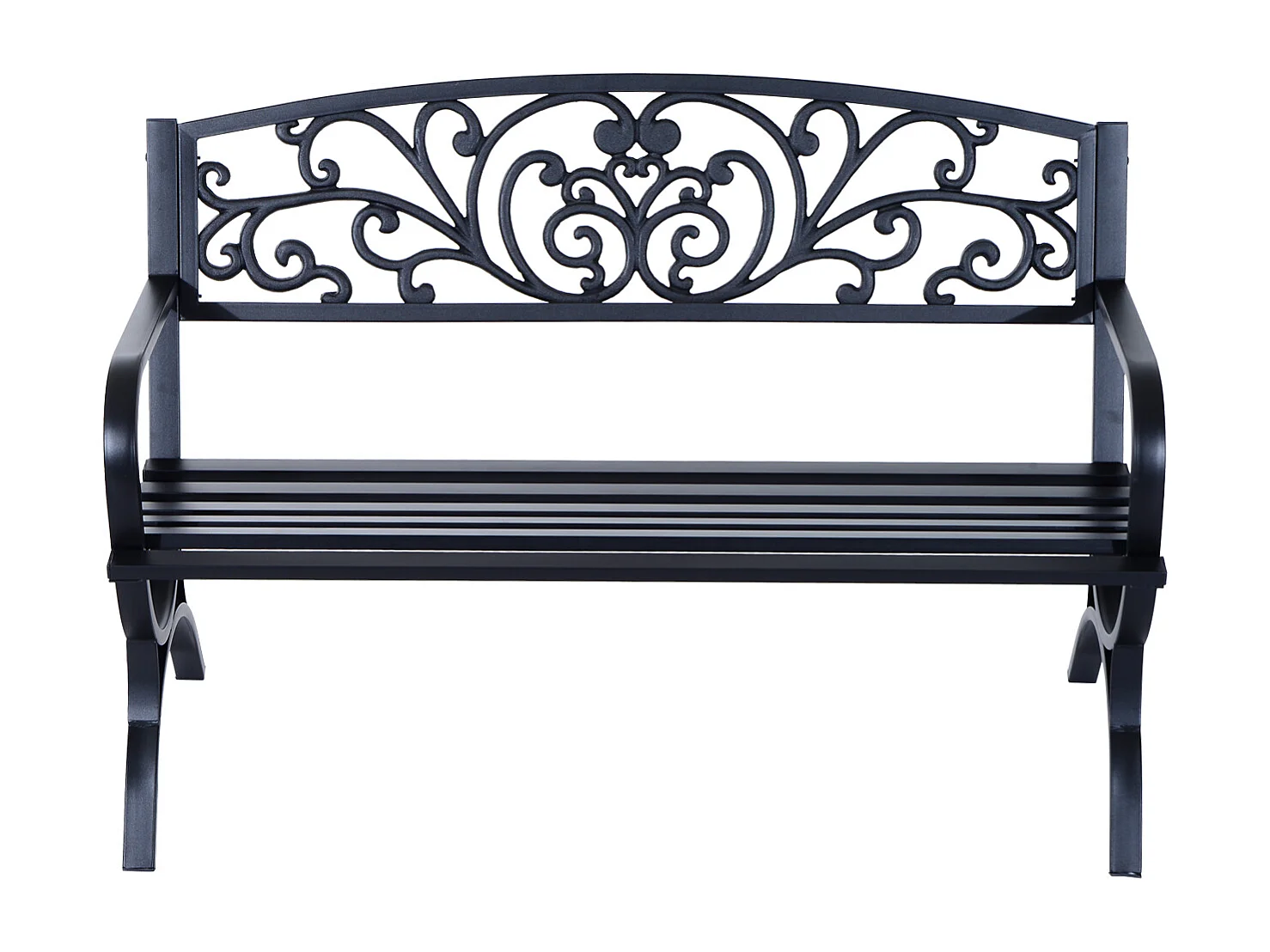 Panca panchina da giardino esterno metallo ghisa nero