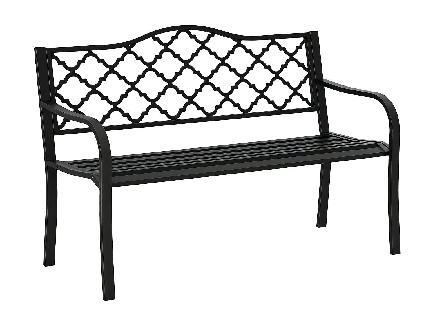 Panchina da esterno a 2 posti acciaio e ghisa con braccioli