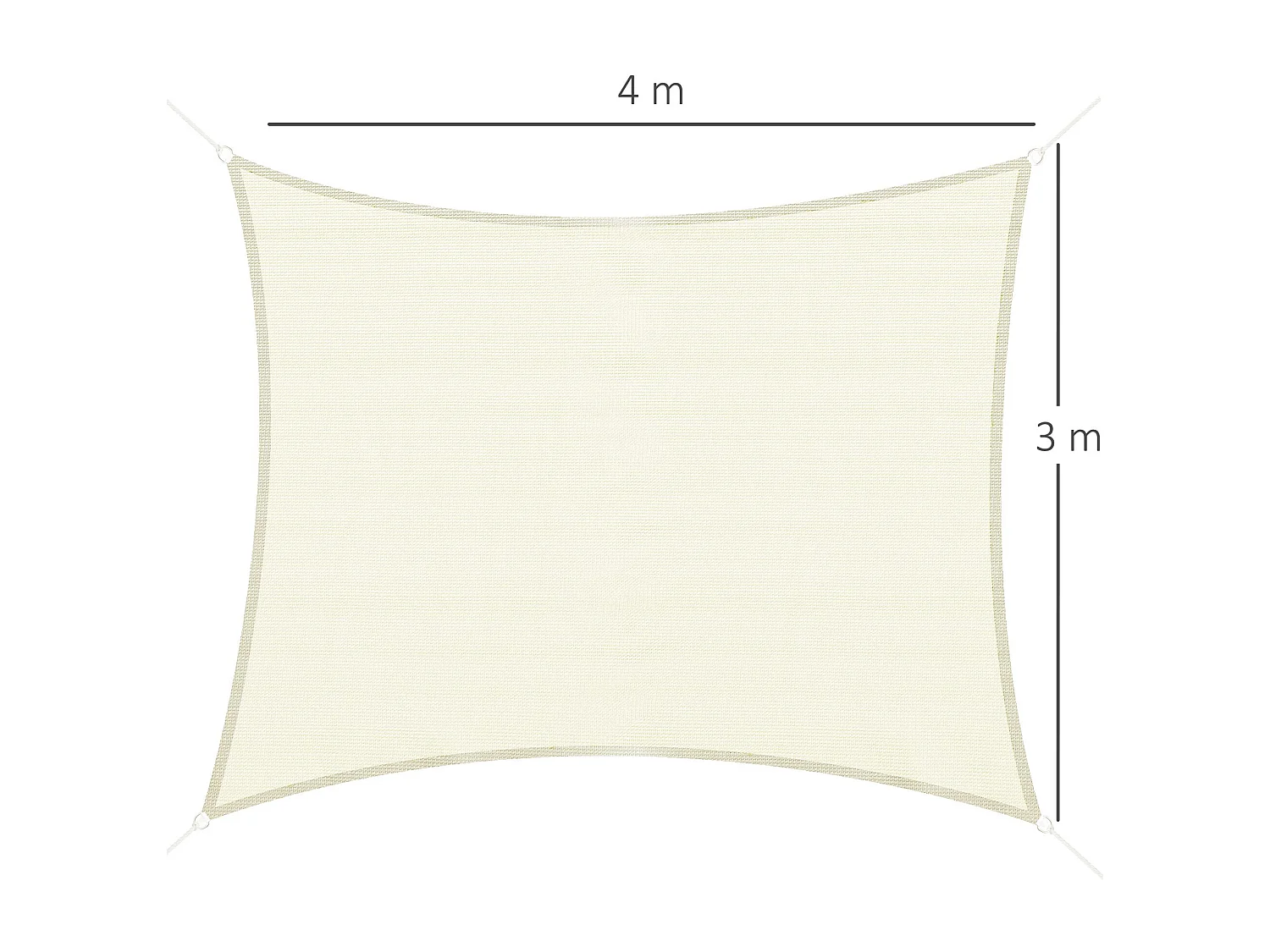 Tenda tendone parasole rettangolare pe crema