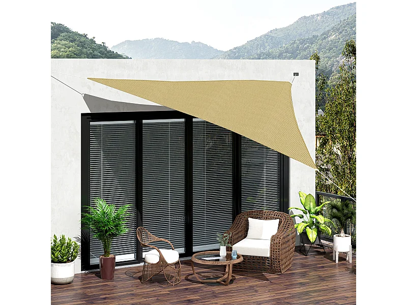 Tenda parasole triangolare giallo 4x4x4m