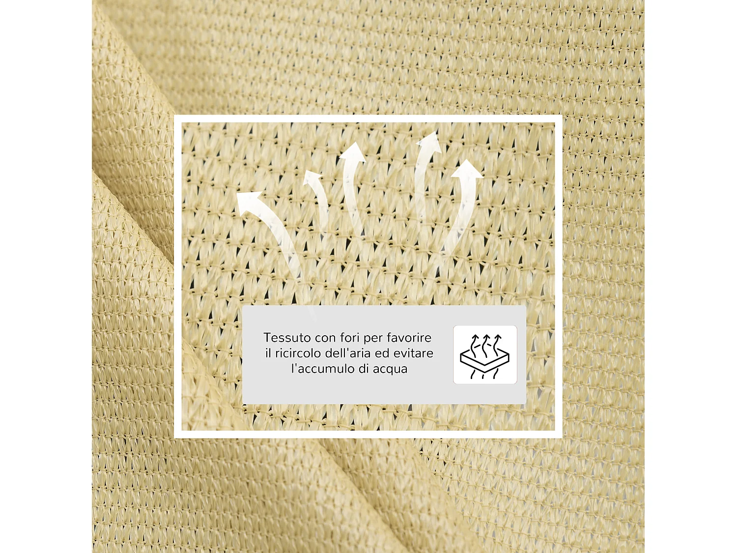 Tenda parasole triangolare giallo 4x4x4m