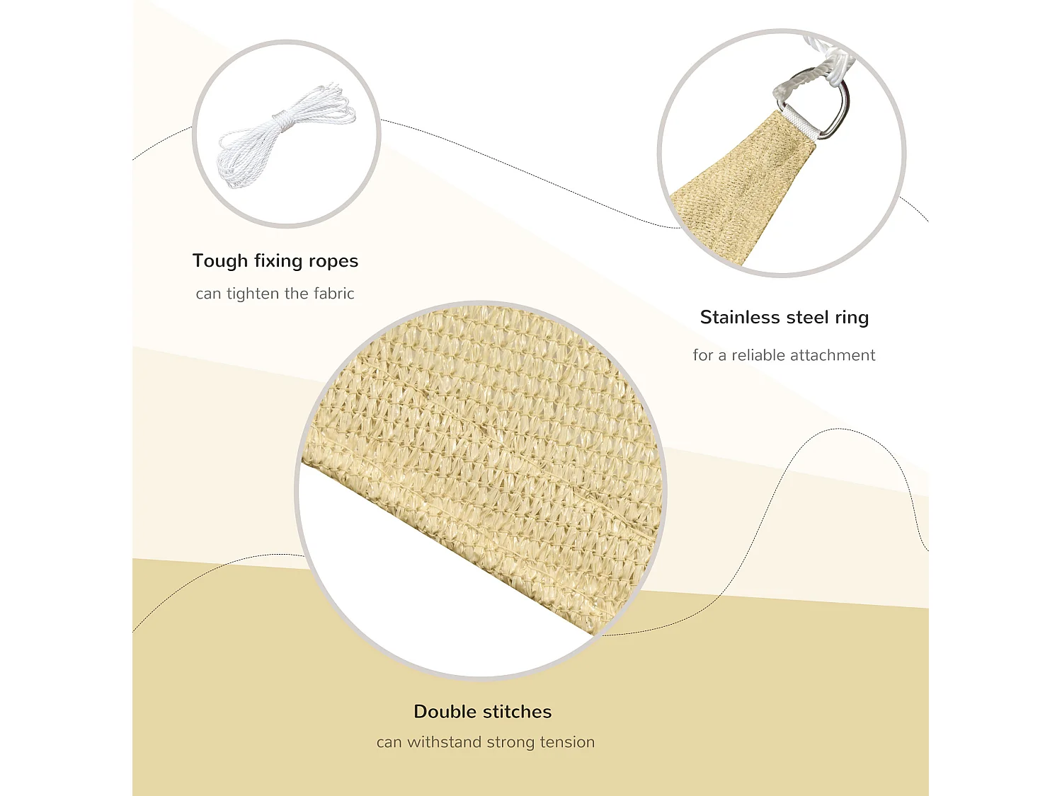 Tenda parasole triangolare giallo 4x4x4m