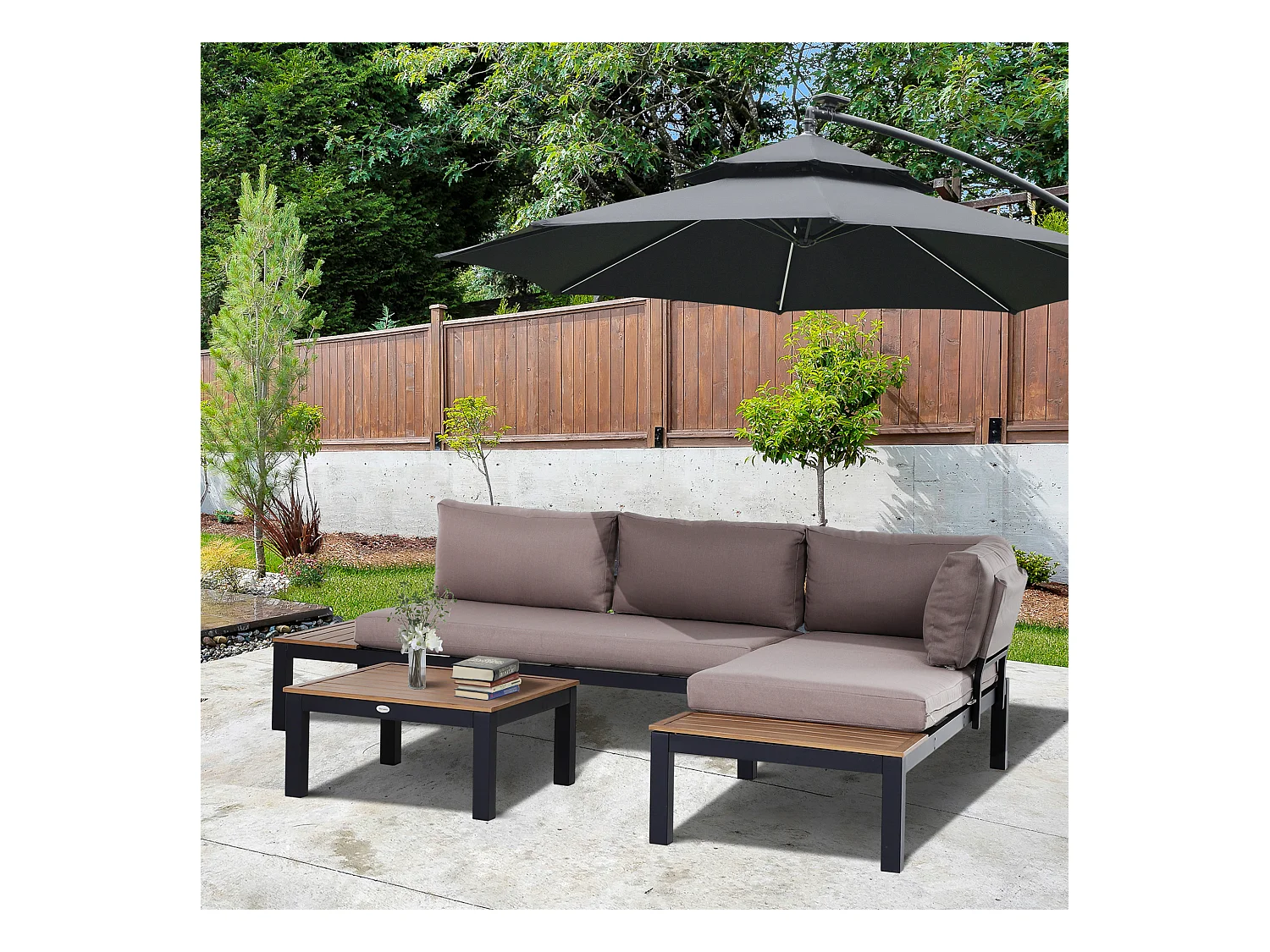 Set da giardino 3 pezzi 2 divani 2 posti 1 tavolino da caffè