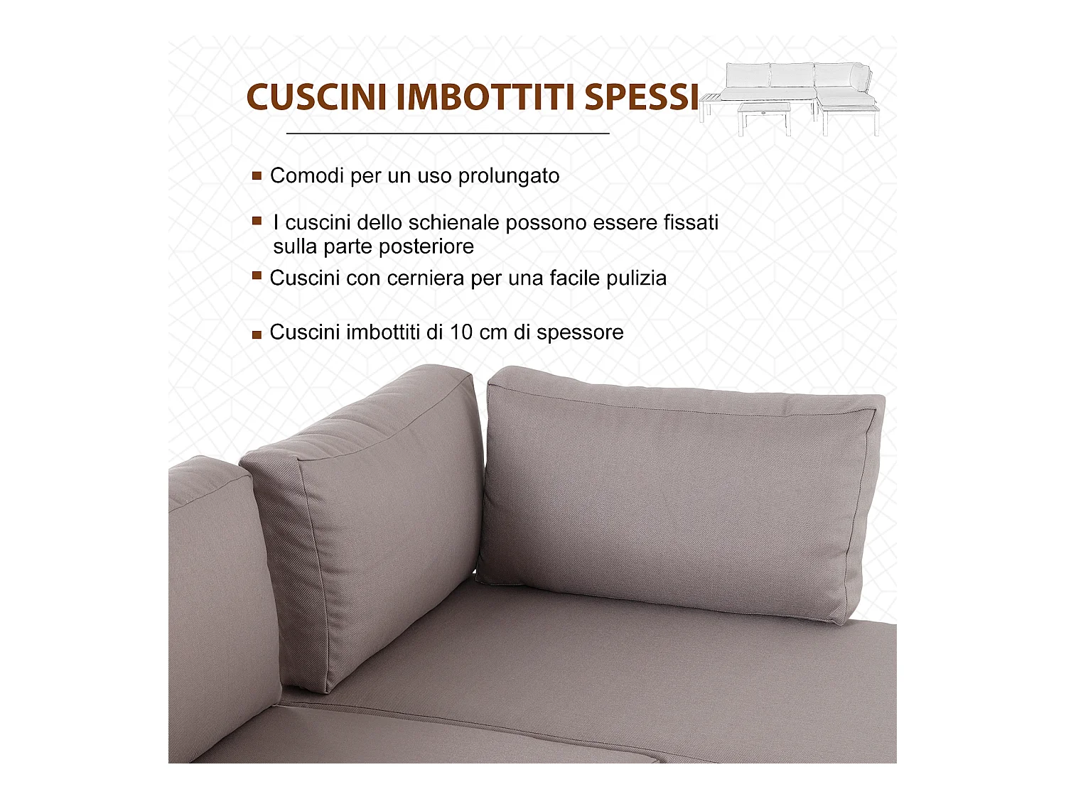 Set da giardino 3 pezzi 2 divani 2 posti 1 tavolino da caffè