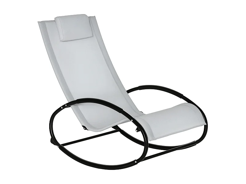 Sdraio da giardino zero gravity a dondolo cuscino grigia