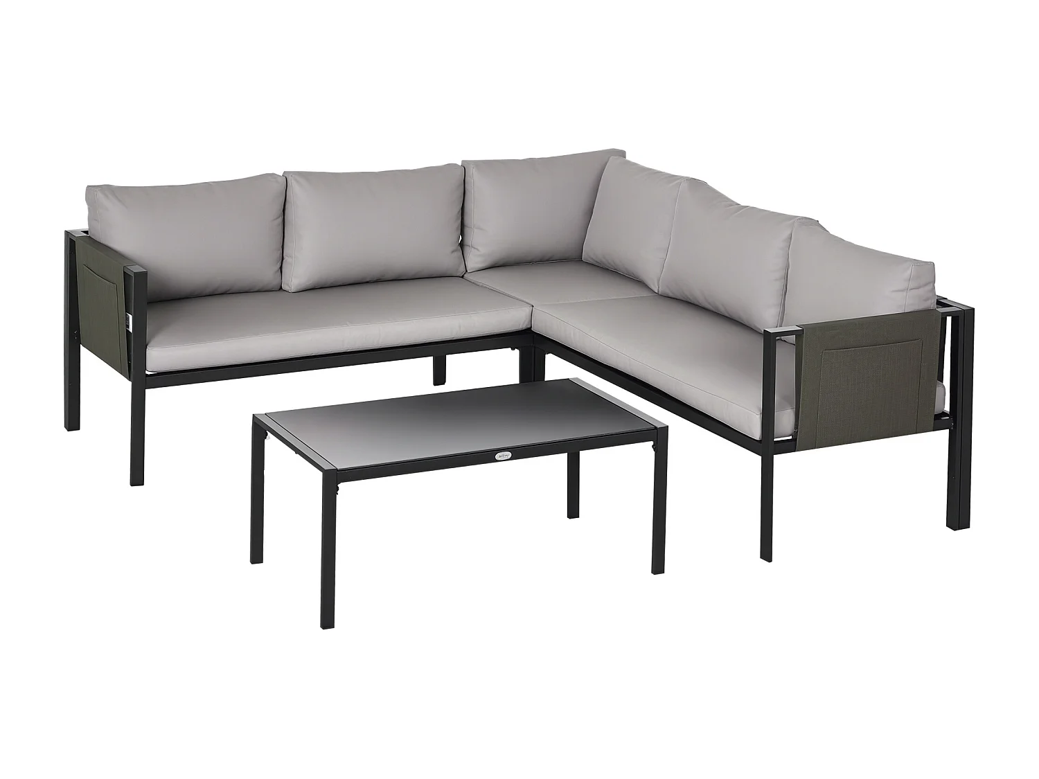 Set da giardino 2 divani poltrona angolare e tavolino basso