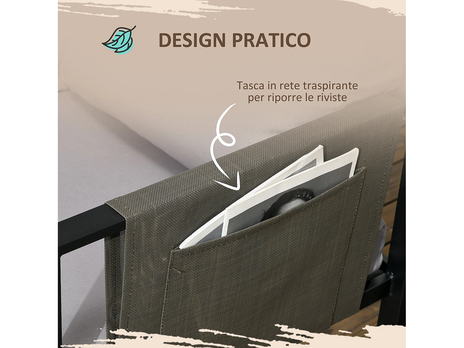 Set da giardino 2 divani poltrona angolare e tavolino basso