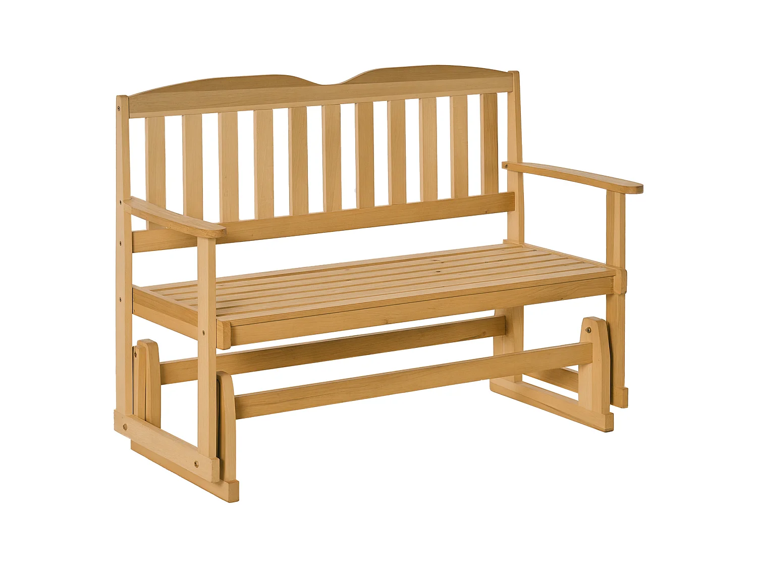 Panchina da giardino a dondolo da 2 posti legno colore legno