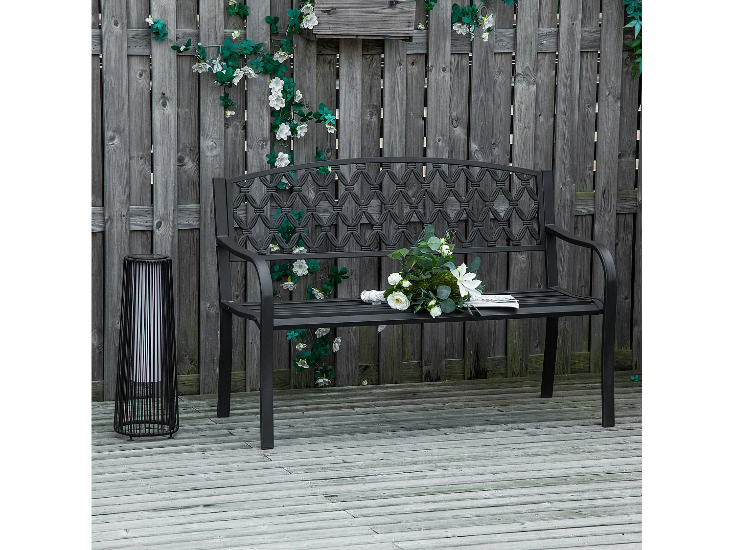 Panchina da giardino a dondolo da 2 posti legno colore legno