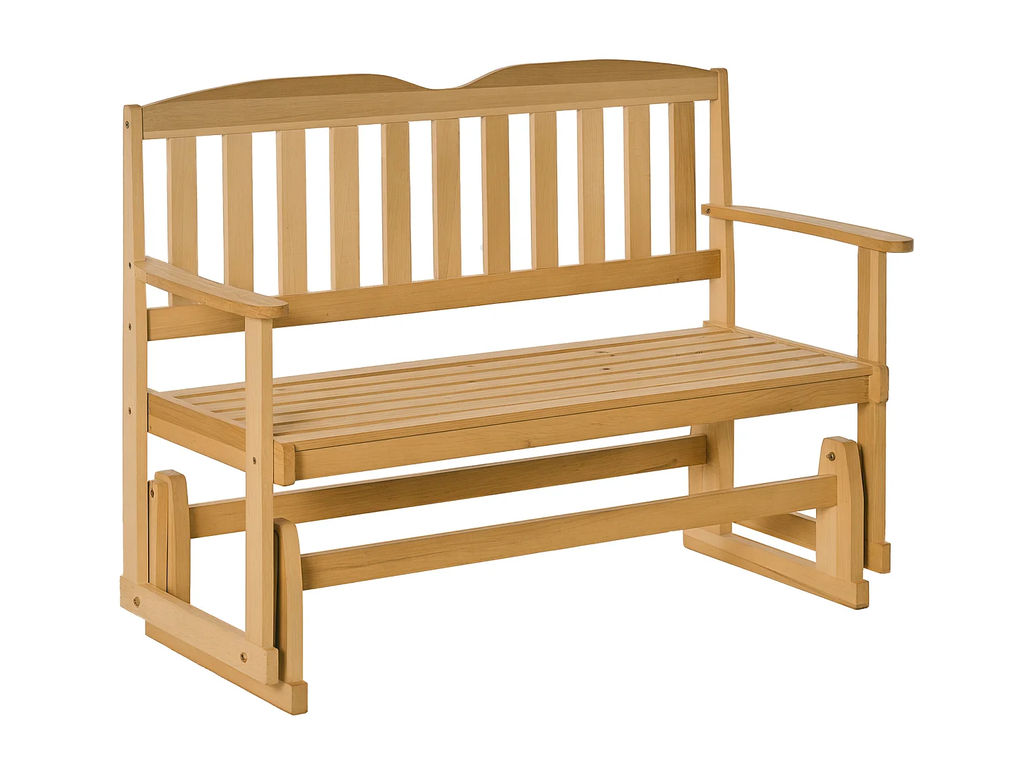 Panchina da giardino a dondolo da 2 posti legno colore legno