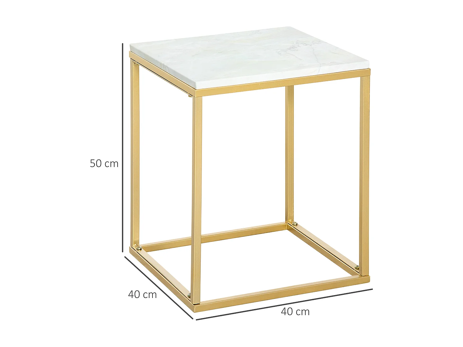 Tavolino da caffè per casa e giardino metallo e effetto marmo