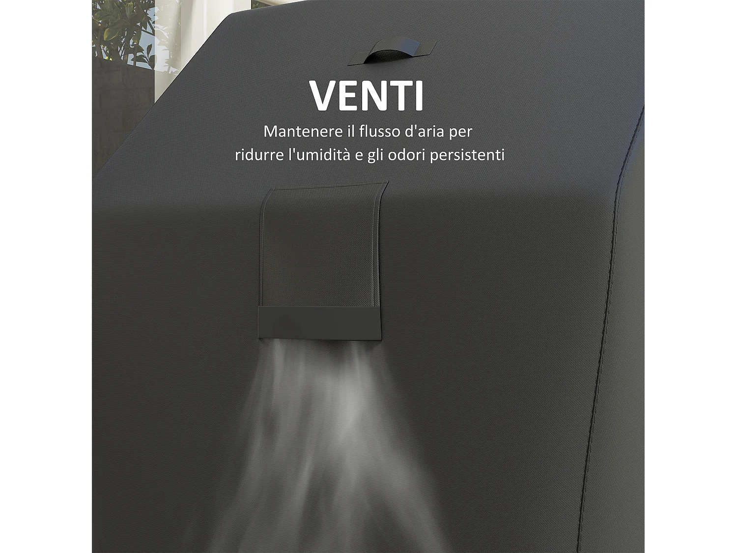 Copertura per barbecue impermeabile tessuto oxford 600d uv30+ nero