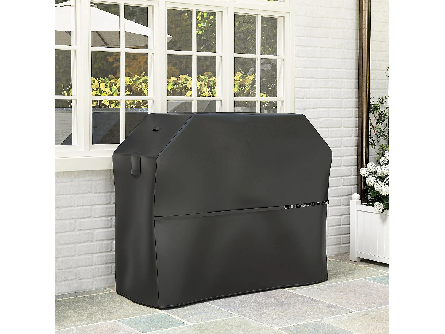 Copertura per barbecue impermeabile tessuto oxford 600d uv30+ nero