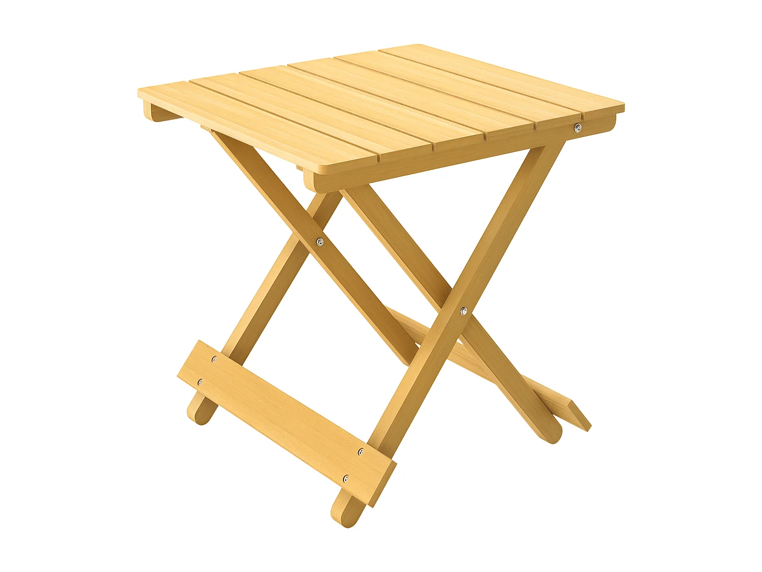 Tavolino da esterno e interno pieghevole a doghe in legno