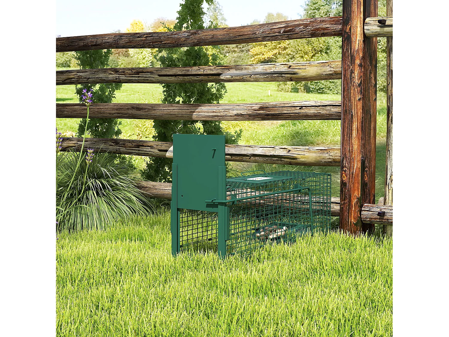 Gabbia trappola per ratti, topi nutrie con porta singola verde
