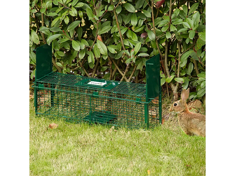 Gabbia trappola per animali vivi piccoli con doppia porta 60x18x20cm