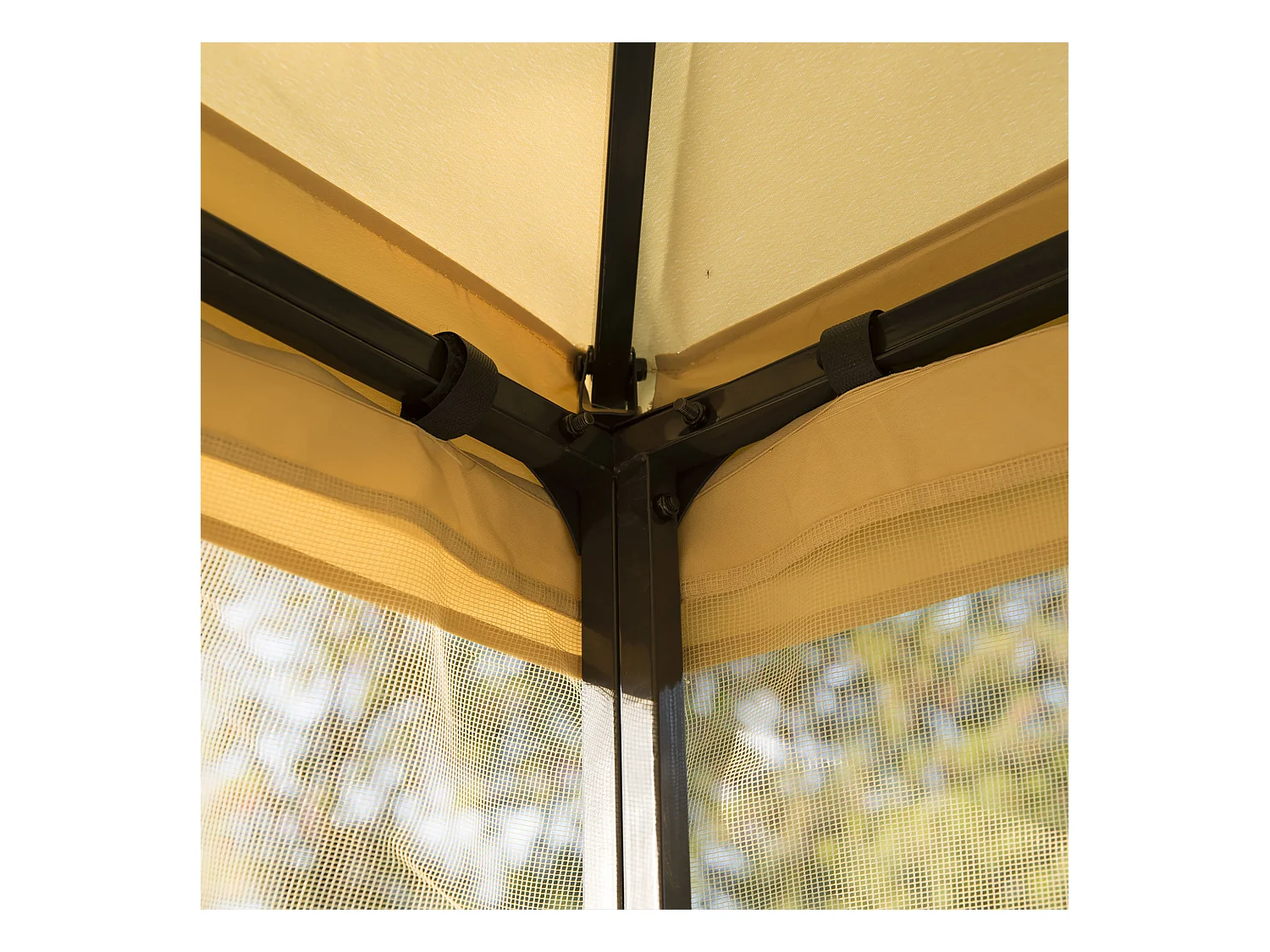 Gazebo da esterno 3x3m con zanzariera e telaio in acciaio