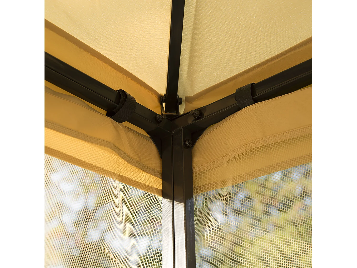 Gazebo da esterno 3x3m con zanzariera e telaio in acciaio