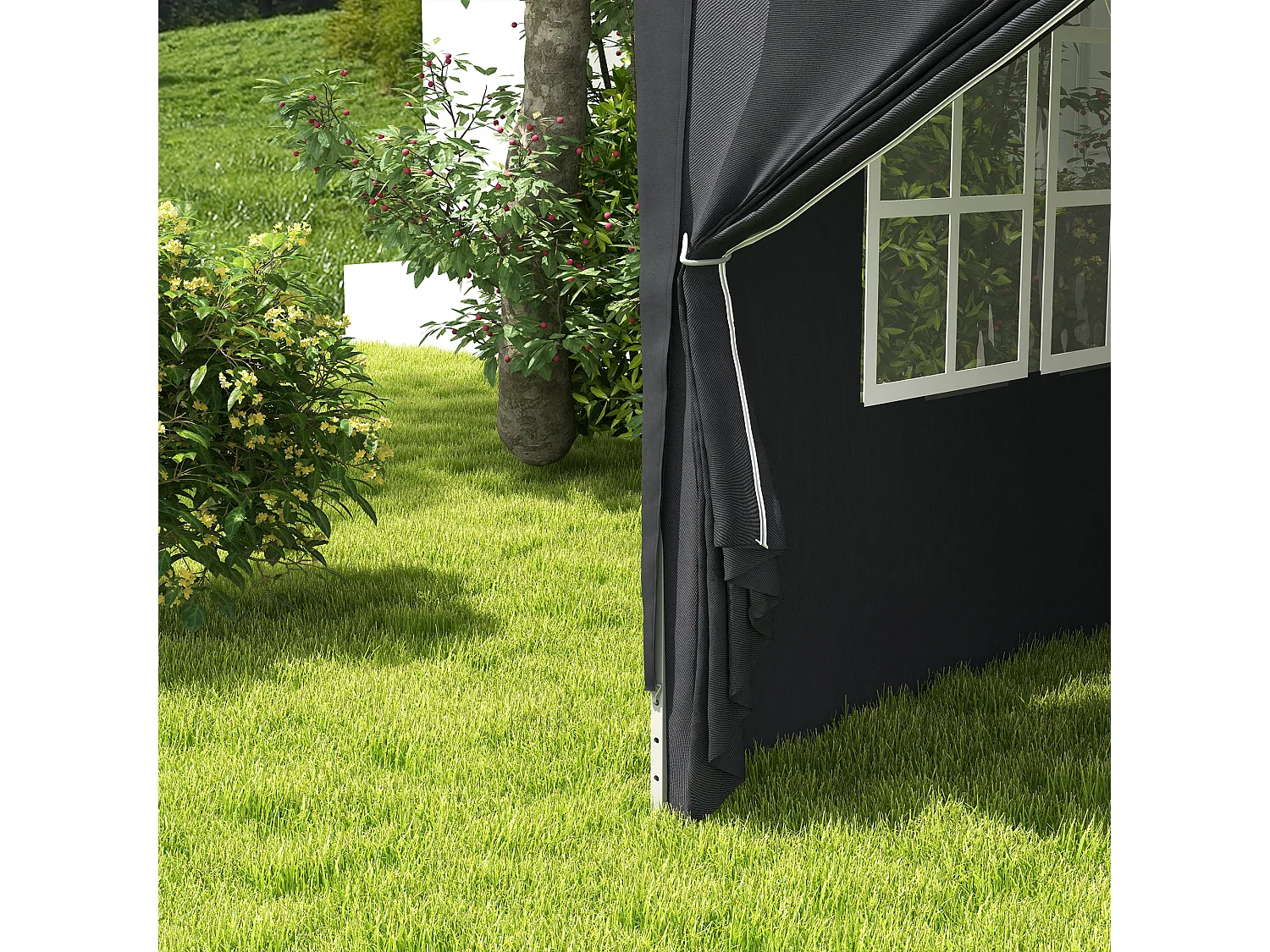 Gazebo 3x3 per 6-9 persone ad altezza regolabile grigio